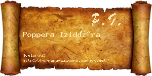 Poppera Izidóra névjegykártya